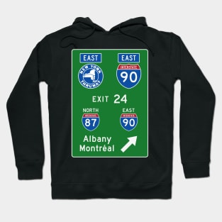 New York Thruway Eastbound Exit 24: Albany Montréal I-90 I-87 Hoodie